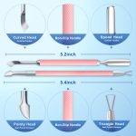2PCS Metal Silver Cuticle Pusher and Cutter Remover Salon Quality Stainless Steel Acetone Gel Nail Polish Peeler Scraper Durable Professional Manicure Pedicure Cleaner Tool For Fingernail and Toenail - Image 2
